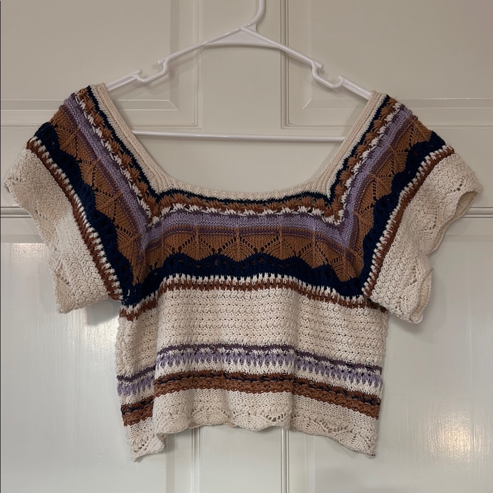 Boho Chic Multicolor Knit Top